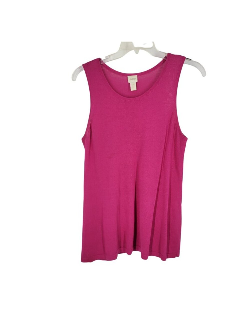 Chico’s Knit Pink Tank Top Size 2 Coastal Grandma Resort Wear Layering L/12